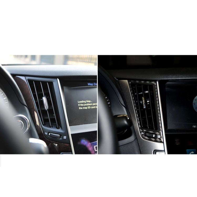 2 PCS Car Carbon Fiber Central Air Outlet Frame Decorative Sticker for Infiniti Q50 / Q60 2014-2020
