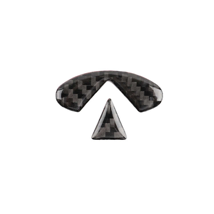 2 PCS Car Carbon Fiber Steering Wheel Logo Decorative Sticker for Infiniti Q50 / Q60 2014-2020