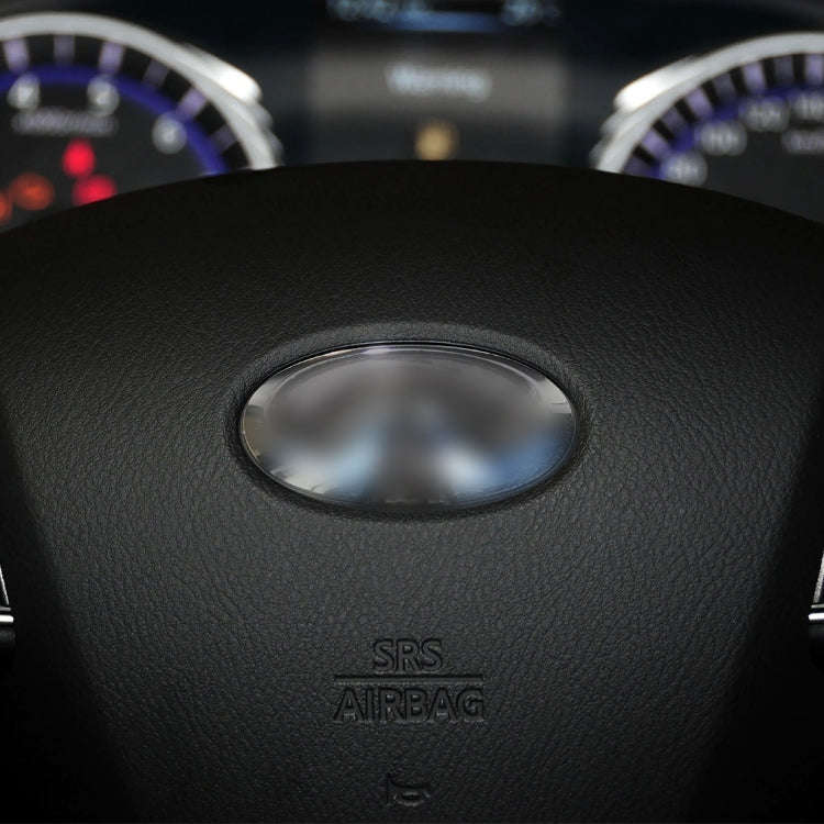 2 PCS Car Carbon Fiber Steering Wheel Logo Decorative Sticker for Infiniti Q50 / Q60 2014-2020