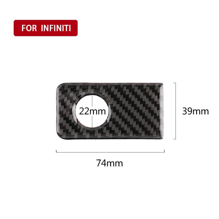 Car Carbon Fiber Front Passenger Seat Storage Box Decorative Sticker for Infiniti Q50 / Q60 2014-...