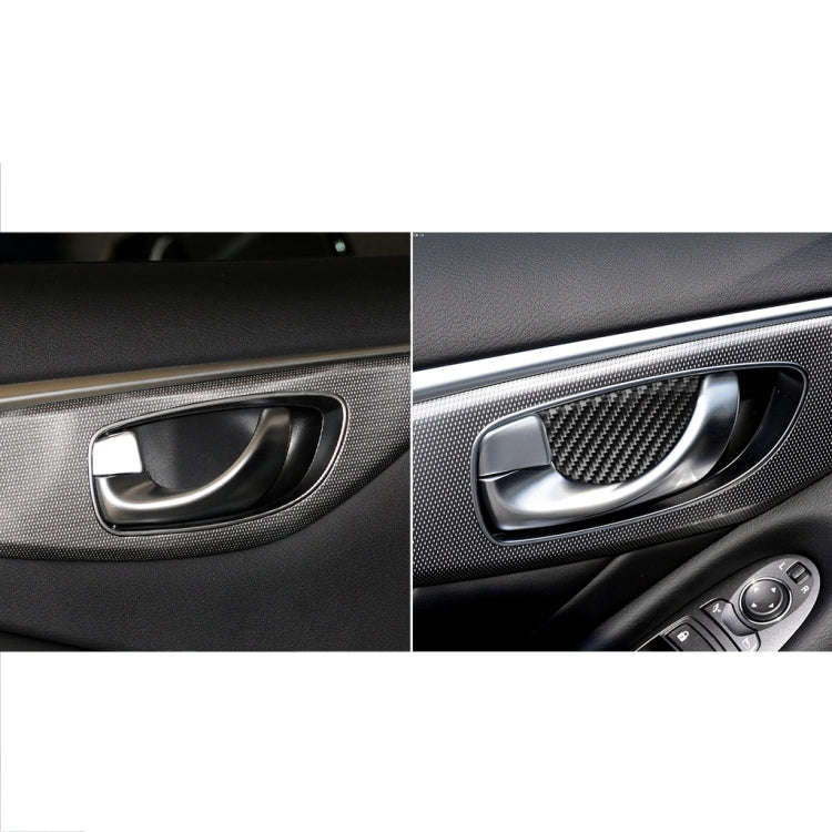 4 PCS Car Carbon Fiber Door Inner Handle Wrist Panel Decorative Sticker for Infiniti Q50 / Q60 20...
