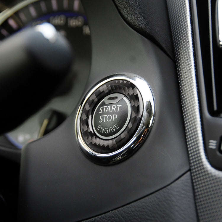 Car Carbon Fiber One-button Start Decorative Sticker for Infiniti Q50 / Q60 2014-2020