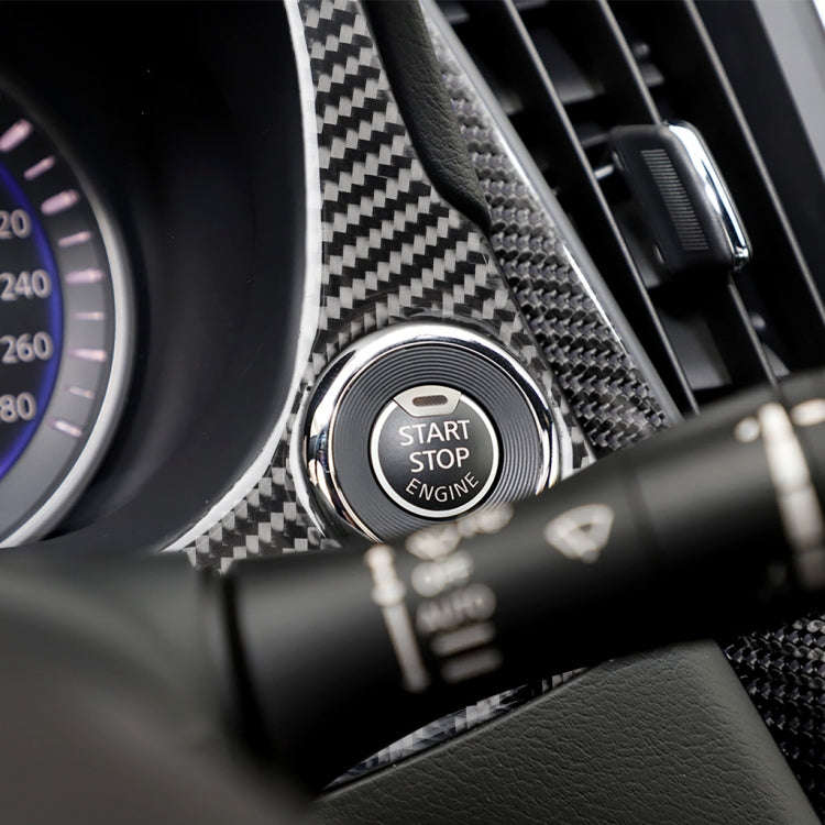 Car Carbon Fiber Dashboard Decorative Sticker for Infiniti Q50 / Q60 2014-2020, Left Drive