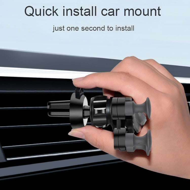 Car Air Outlet Six-claw Gravity Mobile Phone Holder Bracket (Red)