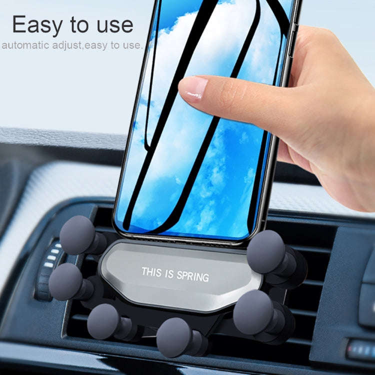 Car Air Outlet Six-claw Gravity Mobile Phone Holder Bracket (Red)
