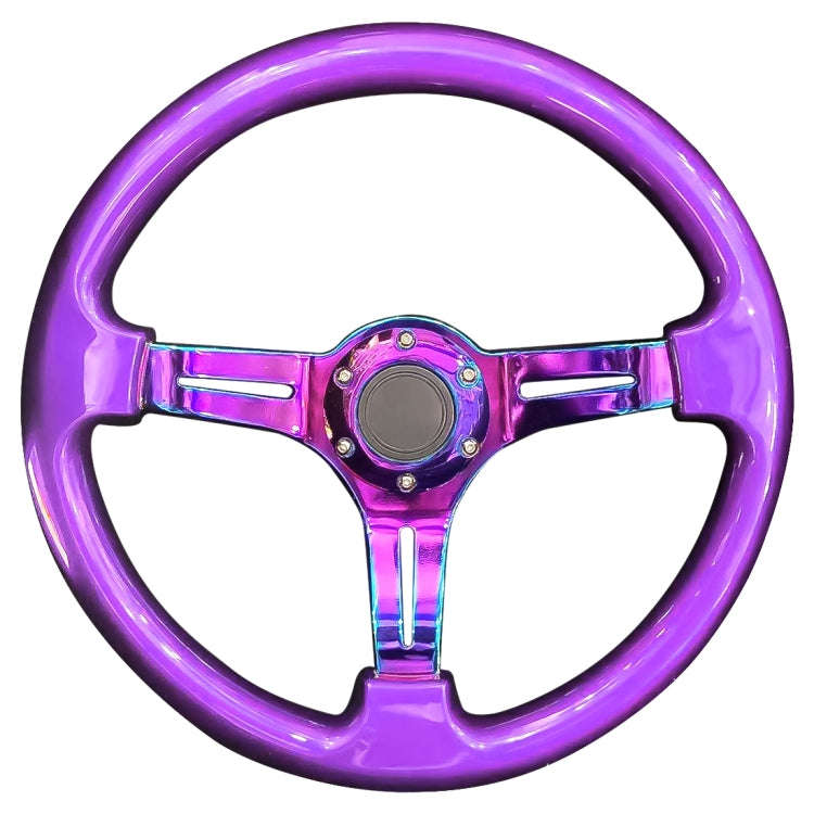 Car Colorful Modified Racing Sport Horn Button Steering Wheel, Diameter: 35cm(Purple)