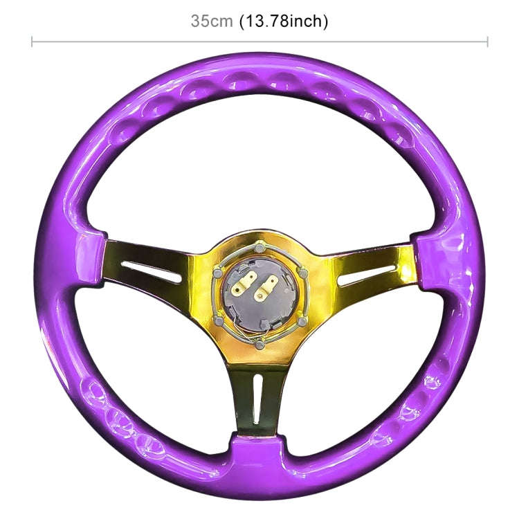 Car Colorful Modified Racing Sport Horn Button Steering Wheel, Diameter: 35cm(Purple)