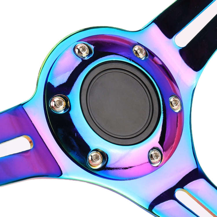 Car Colorful Modified Racing Sport Horn Button Steering Wheel, Diameter: 35cm(Sky Blue)