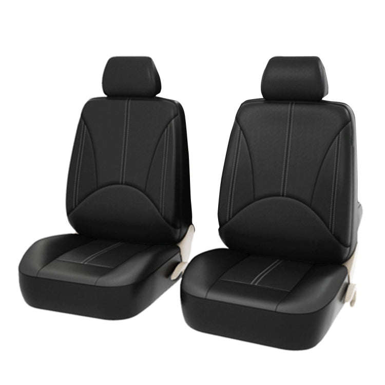 4 in 1 Universal PU Leather Four Seasons Anti-Slippery Front Seat Cover Cushion Mat Set for 2 Sea...