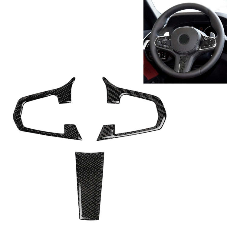 3 in 1 Car Carbon Fiber Solid Color Steering Wheel Button Decorative Sticker for BMW 5 Series G30...