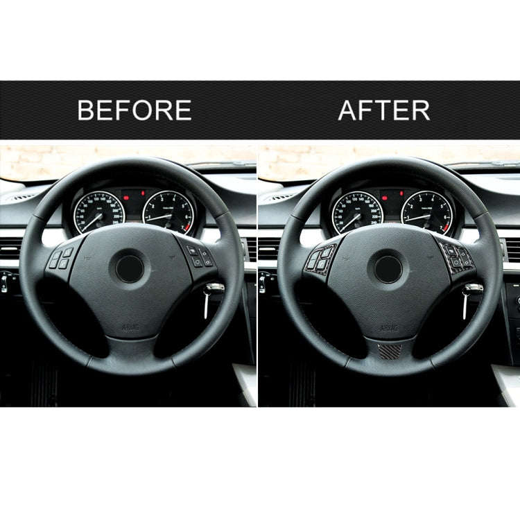 3 in 1 Car Carbon Fiber Solid Color Steering Wheel Button Decorative Sticker for BMW 3 Series E90...