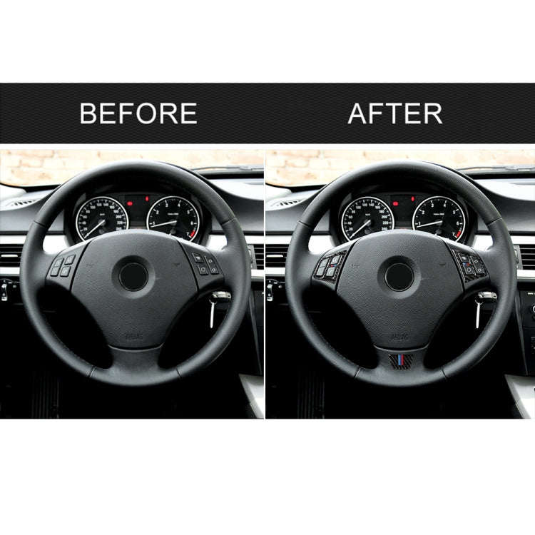 3 in 1 Car Carbon Fiber Tricolor Steering Wheel Button Decorative Sticker for BMW 3 Series E90 20...