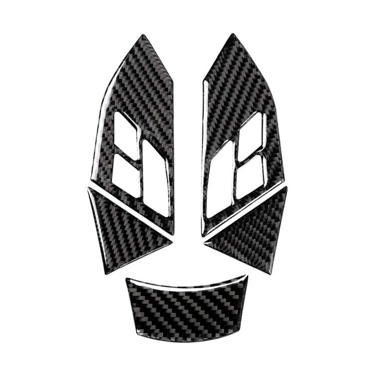5 in 1 Car Carbon Fiber Solid Color Steering Wheel Button Decorative Sticker for BMW 5 Series E60...