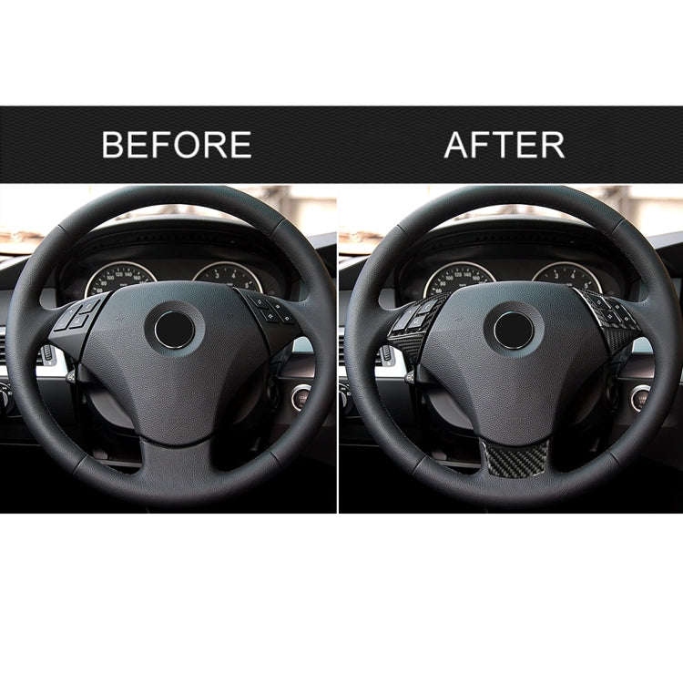 5 in 1 Car Carbon Fiber Solid Color Steering Wheel Button Decorative Sticker for BMW 5 Series E60...