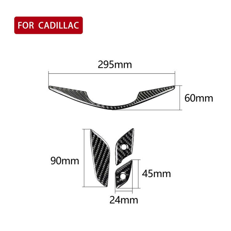 4 in 1 Car Carbon Fiber Steering Wheel Button Decorative Sticker for Cadillac xt5 2016-2017, Left...