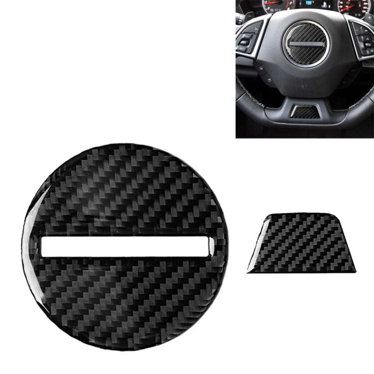 2 in 1 Car Carbon Fiber Steering Wheel Button Decorative Sticker for Chevrolet Camaro 2017-2019, ...