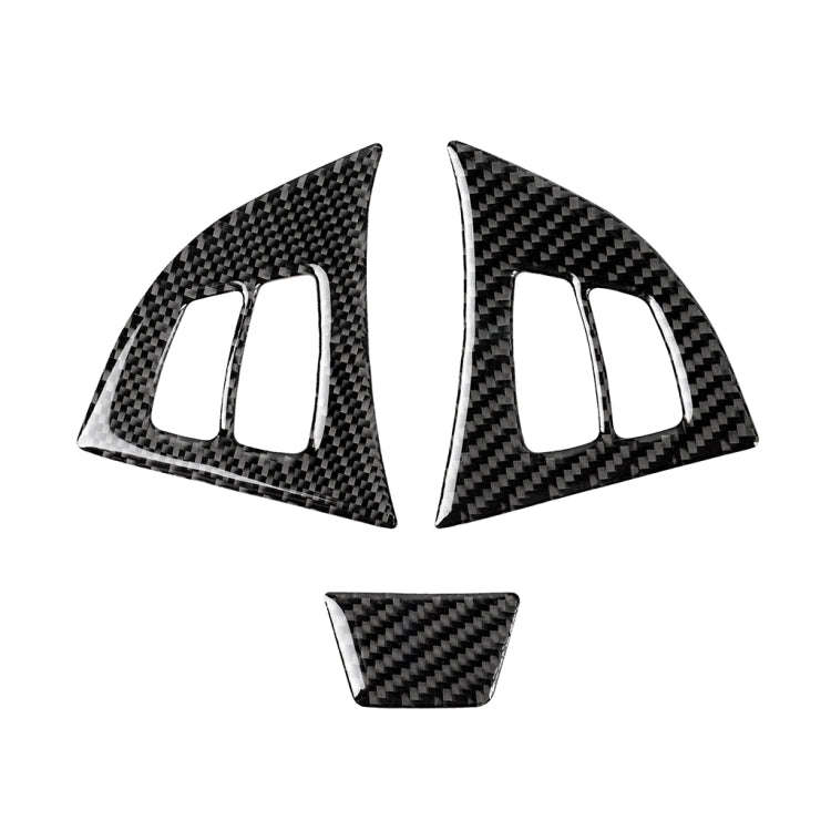 3 in 1 Car Carbon Fiber Solid Color Steering Wheel Button Decorative Sticker for BMW E70 2008-201...