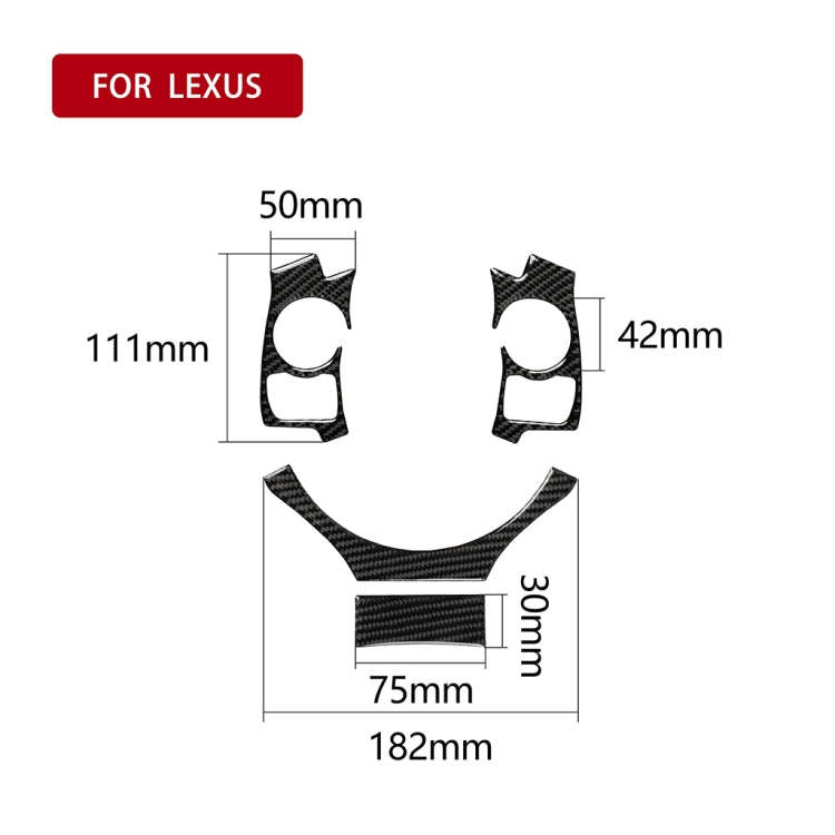 4 in 1 Car Carbon Fiber Steering Wheel Button Decorative Sticker for Lexus IS250 NX200 200t 300h,...