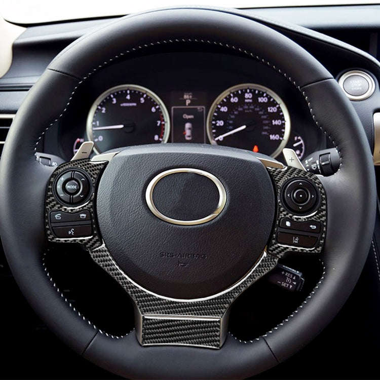 4 in 1 Car Carbon Fiber Steering Wheel Button Decorative Sticker for Lexus IS250 NX200 200t 300h,...