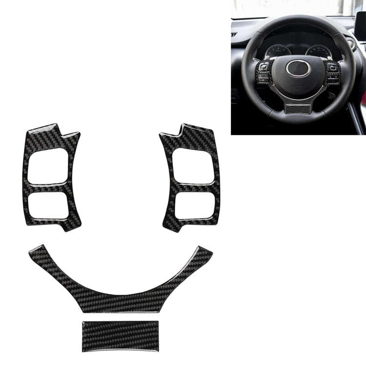 4 in 1 Car Carbon Fiber Steering Wheel Button Decorative Sticker for Lexus IS250 NX200 200t 300h,...
