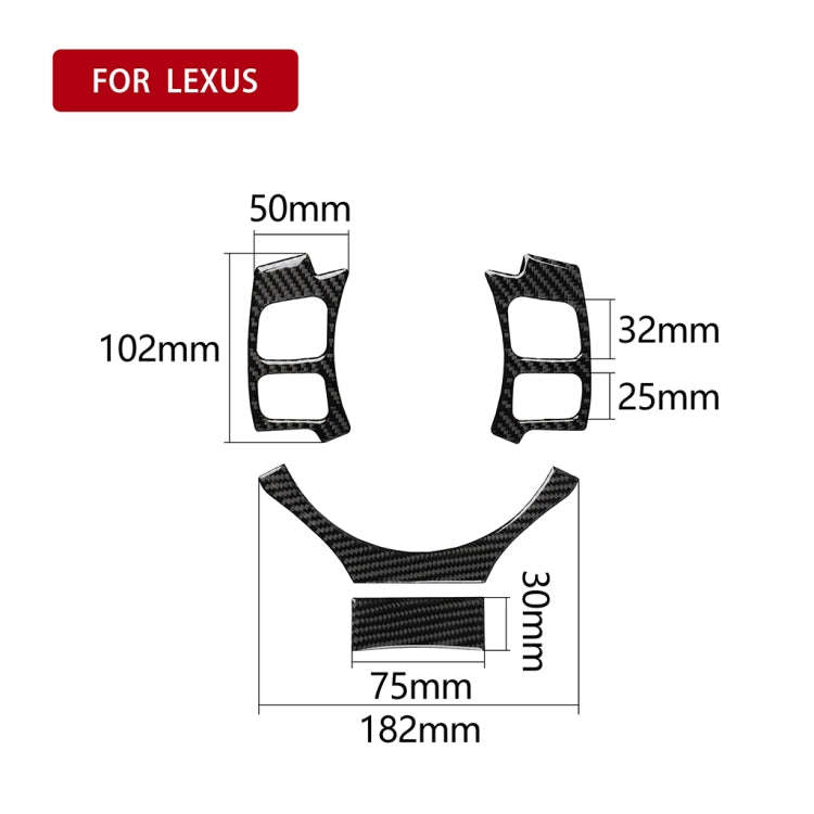 4 in 1 Car Carbon Fiber Steering Wheel Button Decorative Sticker for Lexus IS250 NX200 200t 300h,...