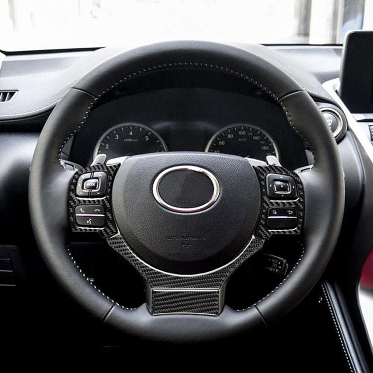 4 in 1 Car Carbon Fiber Steering Wheel Button Decorative Sticker for Lexus IS250 NX200 200t 300h,...