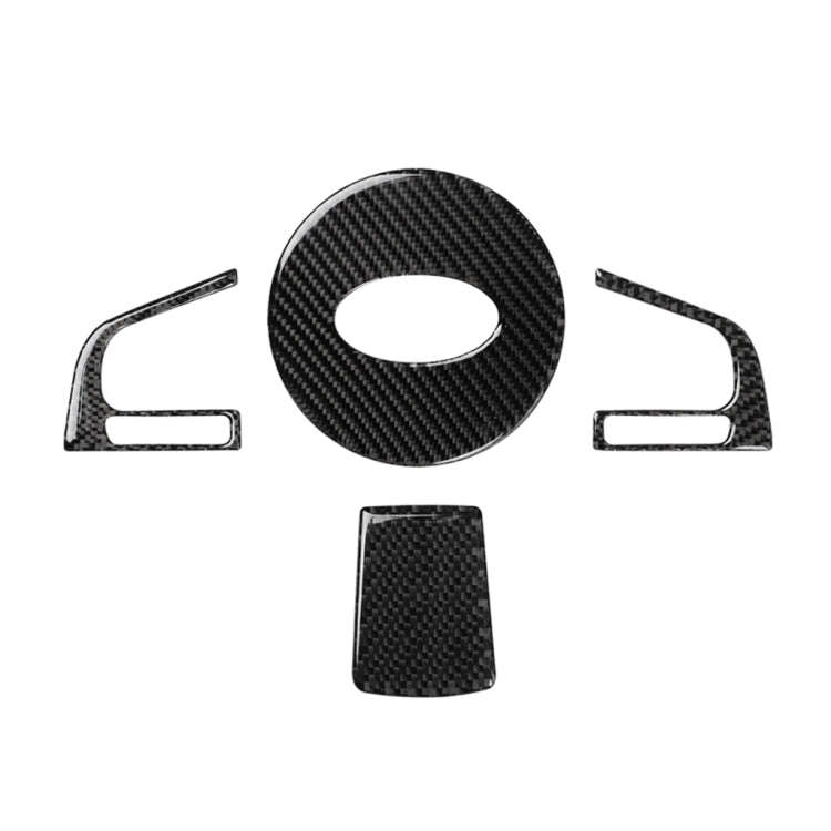 4 in 1 Car Carbon Fiber Solid Color Steering Wheel Button Decorative Sticker for Subaru Forester ...