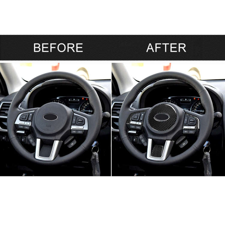 4 in 1 Car Carbon Fiber Solid Color Steering Wheel Button Decorative Sticker for Subaru Forester ...