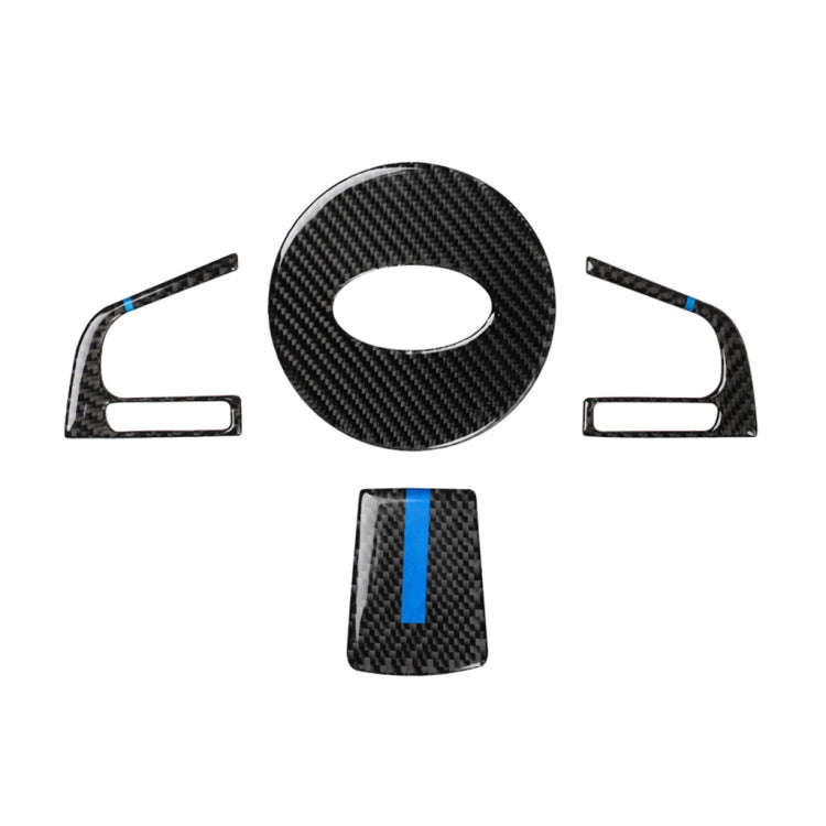 4 in 1 Car Carbon Fiber Blue Steering Wheel Button Decorative Sticker for Subaru Forester 2016-20...