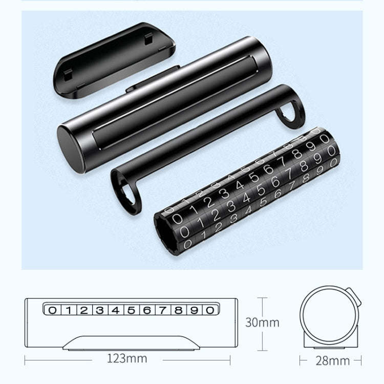 Car Metal Roller Creative Temporary Parking Card Parking Number Card (Silver Grey)