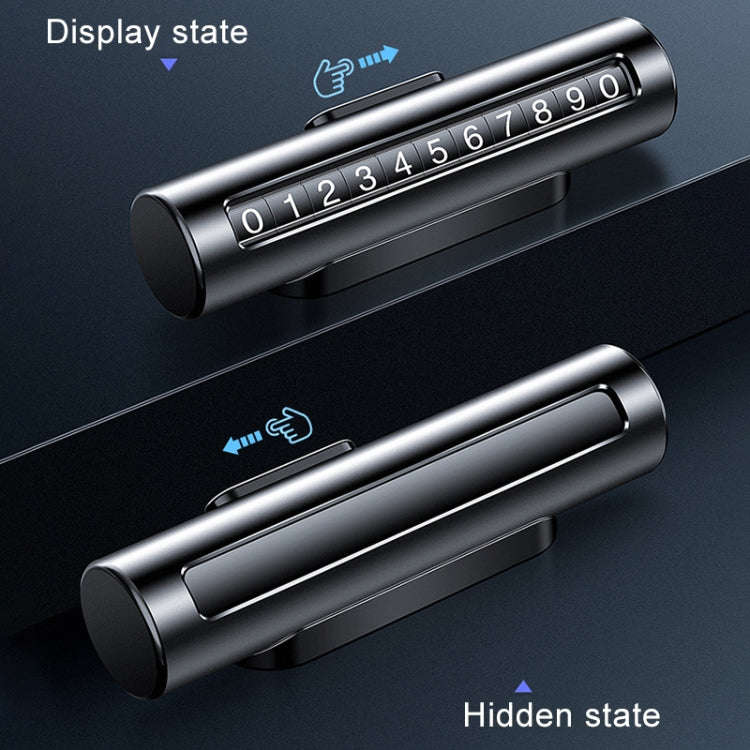 Car Metal Roller Creative Temporary Parking Card Parking Number Card (Silver Grey)