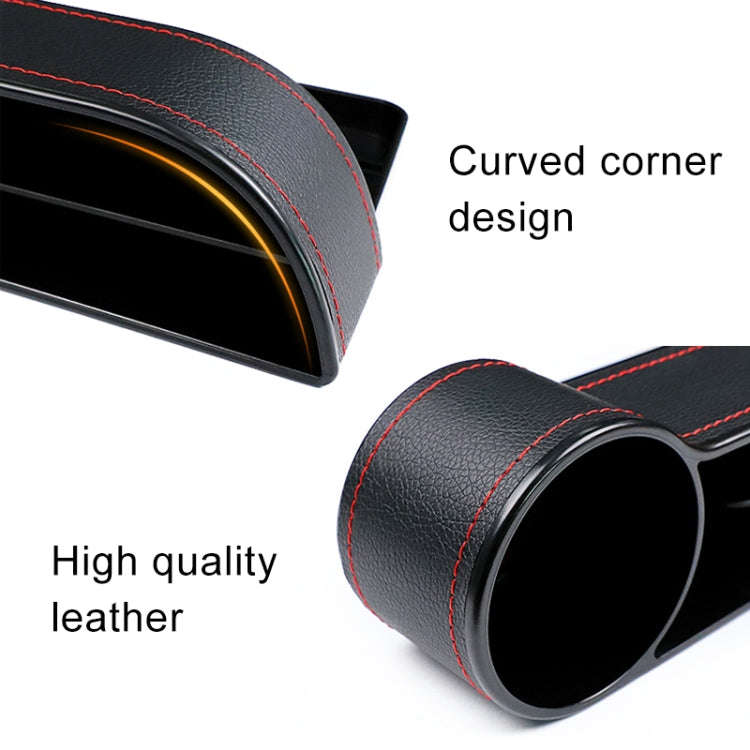 2 PCS Car Multi-functional Console Box Cup Holder Seat Gap Side Storage Box (Black)