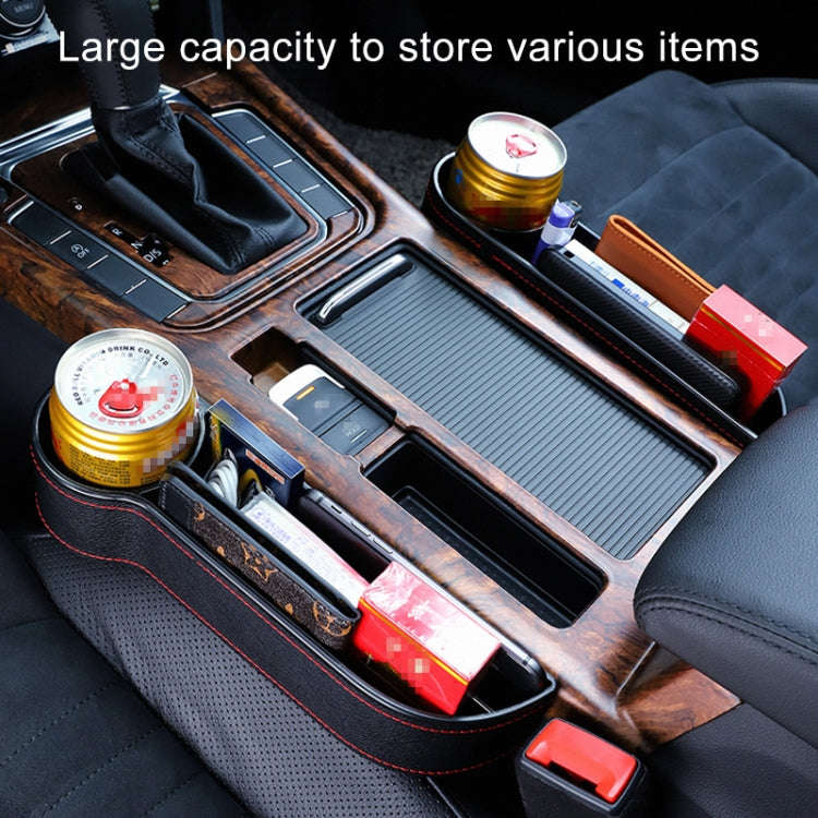 2 PCS Car Multi-functional Console Box Cup Holder Seat Gap Side Storage Box (Black)