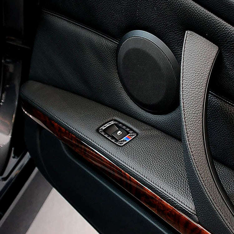 2 in 1 Three Color Carbon Fiber Car Right Driving Lifting Panel Decorative Sticker for BMW E92 20...