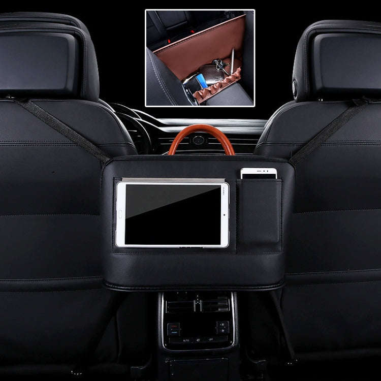 Car Front Seat Hanging Bag Mobile Phone Storage Bag (Black)