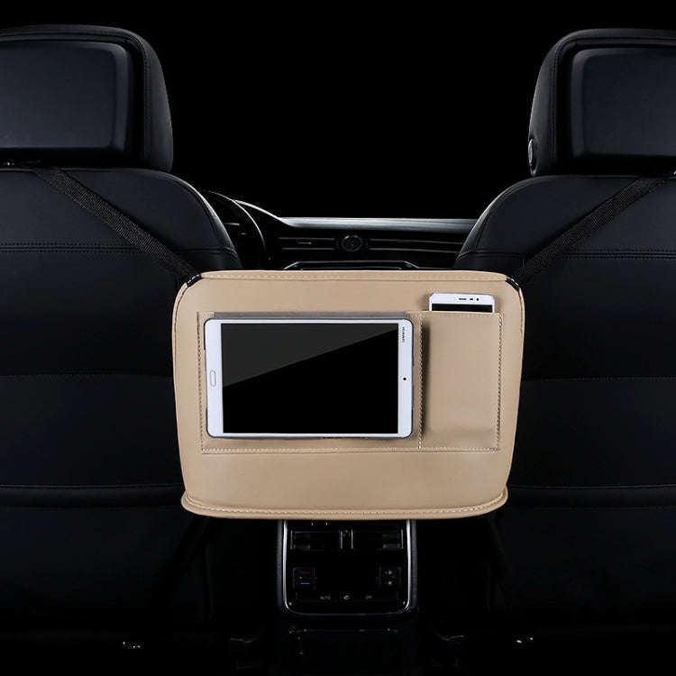 Car Front Seat Hanging Bag Mobile Phone Storage Bag (Beige)