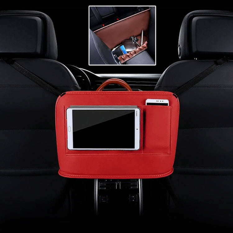 Car Front Seat Hanging Bag Mobile Phone Storage Bag (Red)