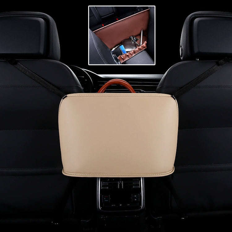 Car Front Seat Hanging Bag Storage Bag (Beige)