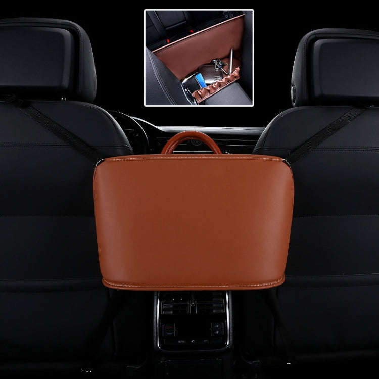 Car Front Seat Hanging Bag Storage Bag (Brown)