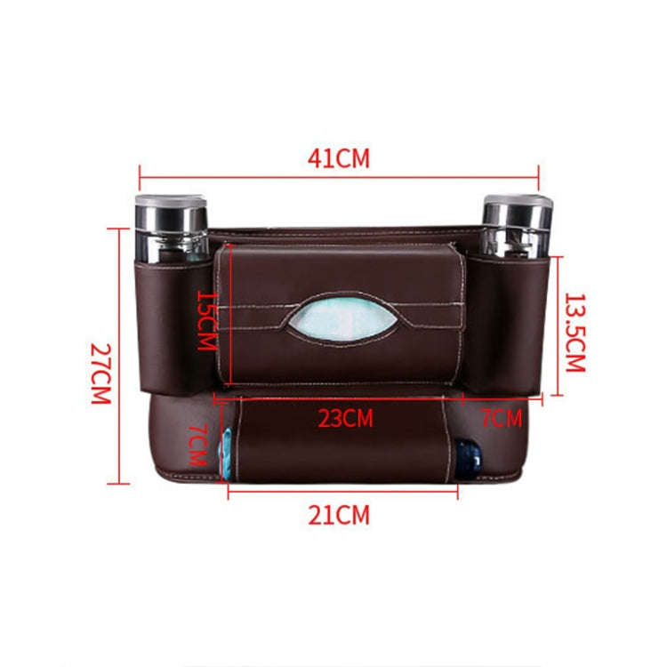 Car Front Seat Hanging Bag Paper Towel / Water Cup Storage Bag(Wine Red)