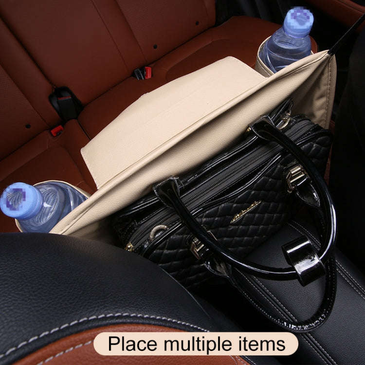 Car Front Seat Hanging Bag Paper Towel / Water Cup Storage Bag(Wine Red)