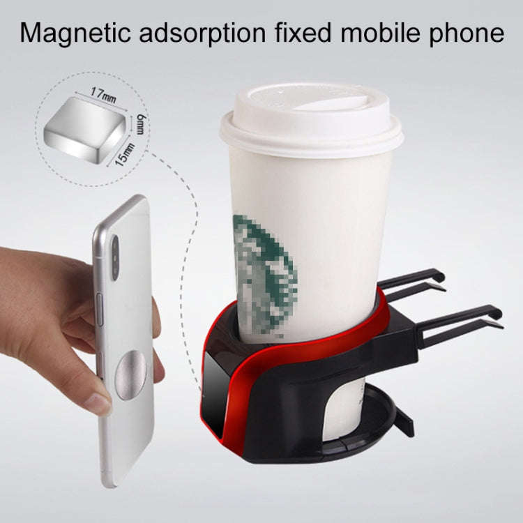 2 in 1 Car Air Outlet Magnetic Mount Beverage Cup Stand Phone Holder(Blue)