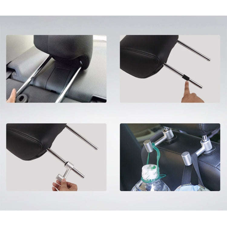 Car Hidden Creative Aluminum Alloy Seat Hook Organizer Storage Hanger (Black)