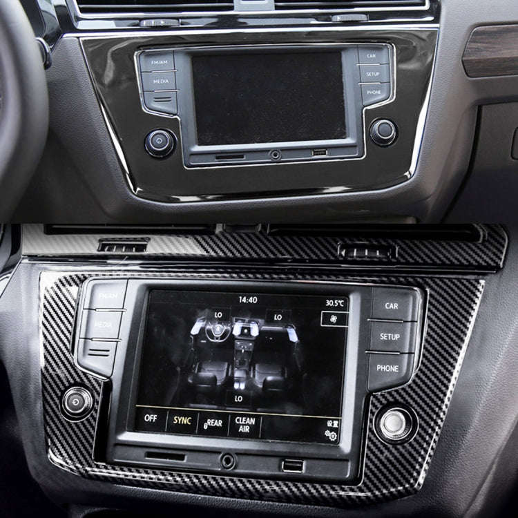 Car Carbon Fiber Navigation Frame Decorative Sticker for Volkswagen Tiguan L, Low Configuration