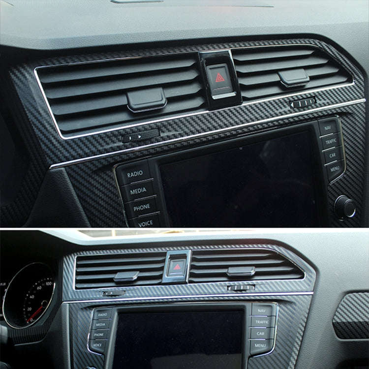 Car Carbon Fiber Central Control Air Outlet Frame Decorative Sticker for Volkswagen Tiguan L