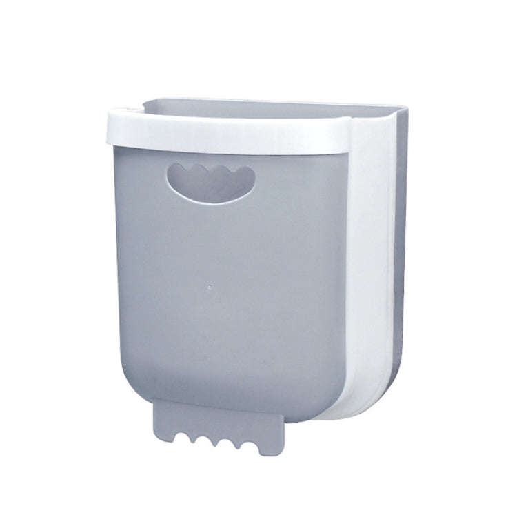 Car Folding Trash Can Household Kitchen Wall-mounted Ashbin(Grey)