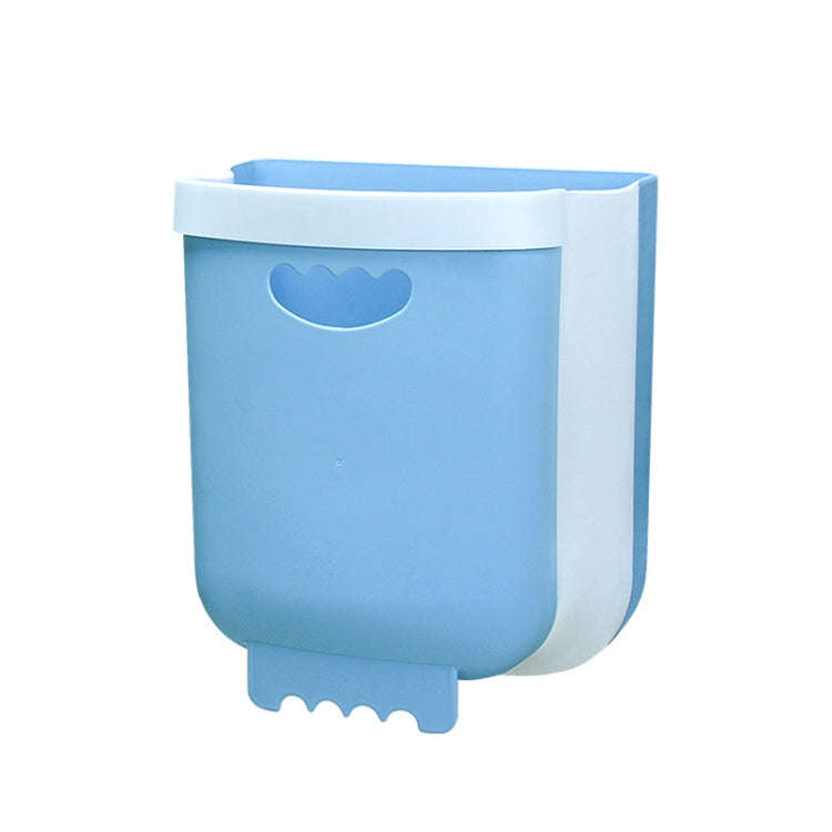Car Folding Trash Can Household Kitchen Wall-mounted Ashbin(Blue)