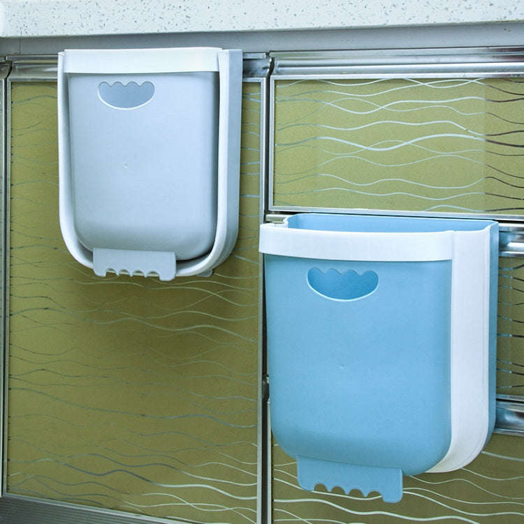 Car Folding Trash Can Household Kitchen Wall-mounted Ashbin(Blue)