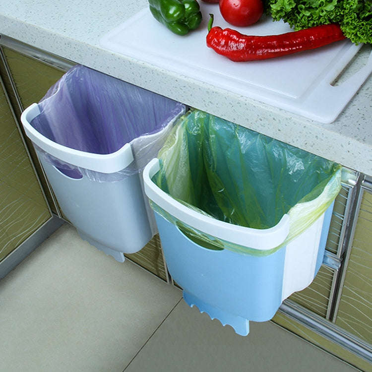 Car Folding Trash Can Household Kitchen Wall-mounted Ashbin(Blue)