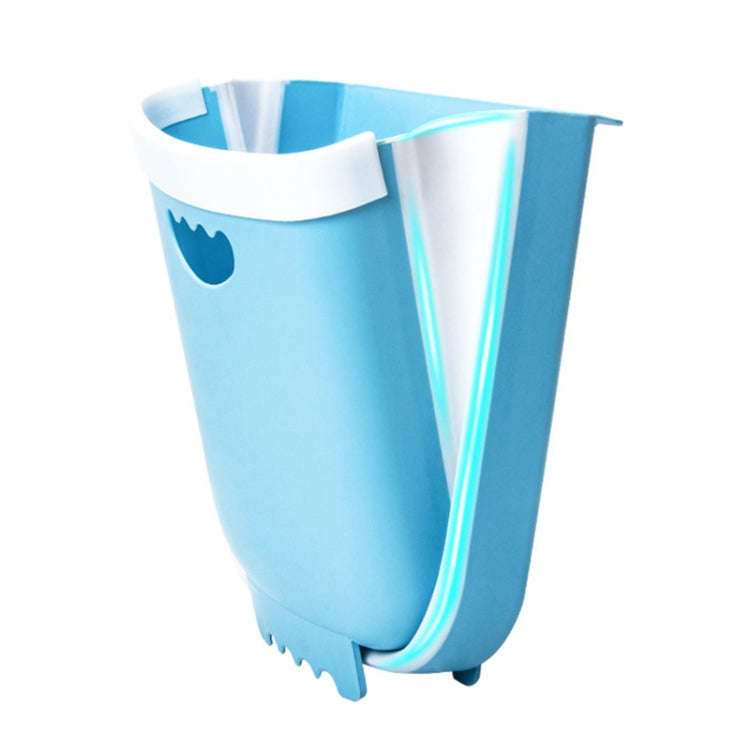 Car Folding Trash Can Household Kitchen Wall-mounted Ashbin(Blue)